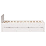 Bed Frame without Mattress with Headboard White 120x200 cm Solid Wood Pine 3308769