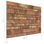 3D Wall Panels with Brown Brick Design 10 pcs EPS 149583