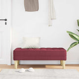 Bench with Cushion Wine Red 113 x 57 x 39 cm Fabric 42001938