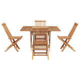 Garden Dining Set Folding Brown Soild Teak Wood 3385968