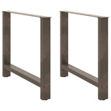 Dining Table Legs Natural Steel 2 pcs 90x cm Steel 4013319