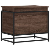 Storage Box with Lid Brown Oak 60x40x51.5 cm Engineered Wood 848798