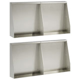 Retaining Wall 4 pcs 40 x 12 x 40 cm Stainless Steel Silver 3449062
