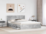 Bed Frame with Drawer Concrete Grey 150 x 200 cm Engineer Wood 3411496
