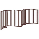 Dog Gate with Door Foldable 4 Panels Brown Oak 320 cm Poplar Wood 352235