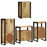 Bathroom Furniture Set 4 pcs Brown Soild Mango Wood 3305686