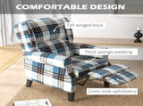 Wingback Reclining Chair Push Back Recliner Armchair for Living Room Bedroom with Footrest Armrests T3398P328127