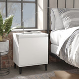 Bed Cabinets with Metal Legs White 40x30x50 cm 805834