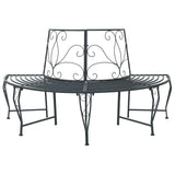 Tree Bench 4-Seater 160 x 80 x 89 cm Steel Silver Grey 42029522
