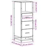 ZNTS Bathroom Cabinet Sonoma Oak 35x37.5x100 cm Engineered Wood 849250