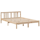 ZNTS Bookcase Bed without Mattress 140x190 cm Solid Wood Pine 3322333