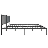 Metal Bed Frame without Mattress with Headboard Black 193x203cm 350870