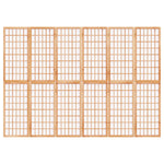ZNTS Folding 6-Panel Room Divider Japanese Style 240x170 cm 352086