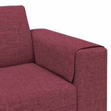 Living Room Couch Wine Red 250 x 77 x 76 cm Polyester 3335084
