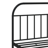 Bed Frame Black Powder-Coated Steel 200x200cm Bed Frame 353642