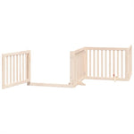 Dog Gate with Door Foldable 6 Panels 480 cm Poplar Wood 3155665