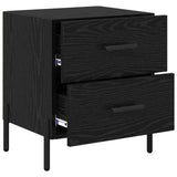 Bedside Cabinet Black Oak 40 x 35 x 47.5 cm Engineered Wood 882028