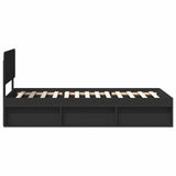 Bed Frame with Headboard Black 100 x 200 cm Solid Pine Wood 3412115