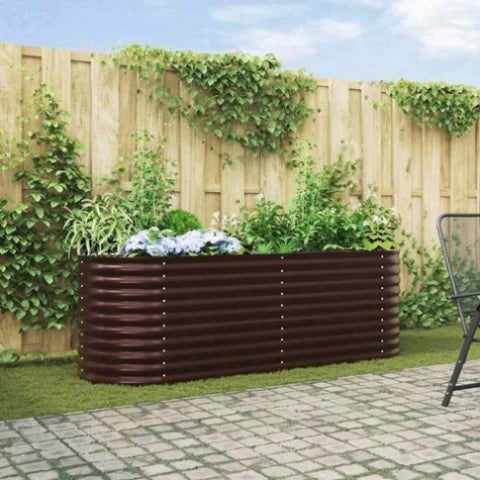 Garden Raised Bed Brown 240 x 80 x 81 cm Steel 42008134