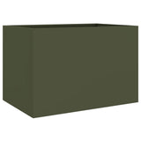 Planter Olive Green 62x40x39 cm Steel 841598