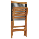 Folding Garden Chairs 4 pcs Black Solid Wood Acacia 3214628