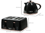 1.7L 3000W Fast Boil Kettle & 4 Slice Toaster Set, Kettle and Toaster Set with 7 Browning Controls, T3398P329562