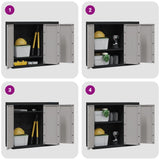 Outdoor Storage Cabinet Grey and Black 97x37x85 cm PP 364202
