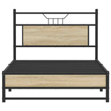Bed Frame without Mattress Sonoma Oak 107x203 cm Engineered Wood 4106958