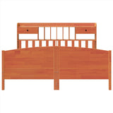 Bookcase Bed without Mattress Wax Brown 200x200cm Solid Wood Pine 3323133