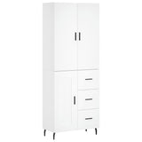 Highboard White 69.5x34x180 cm Engineered Wood 3196027