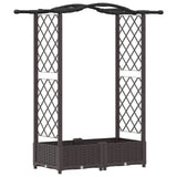 Raised Bed with Trellis and Roof Brown 124 x 40 x 125 cm PP 42032503