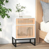 Bedside Cabinets 2 pcs White 40x30x55.5 cm Engineered Wood&Iron 352092