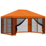 Garden Gazebo with Sidewalls 4 x 3 m Orange Polyester and Steel 900393