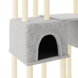 Cat Tree with Sisal Scratching Posts Light Grey 199 cm 172080