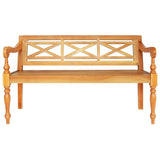 Batavia Bench 123 cm Solid Mahogany Wood Light Brown 337078