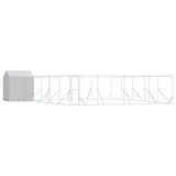 Outdoor Dog Kennel with Roof Silver 10x10x2.5 m Galvanised Steel 3190481