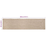 Area Rugs Natural and White 60 x 400 cm Jute 42010470