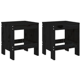 3 Piece Garden Bistro Set Black Solid Wood Pine 3157707