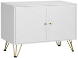 Storage Cabinet Slim Sideboard with Golden Hairpin Legs Adjustable Shelves for Living Dining T3398P342468