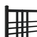 ZNTS Metal Bed Frame without Mattress with Footboard Black 140x200cm 376343