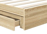 Storage Bed with Drawer Sonoma Oak 100 x 200 cm Engineered Wood 3412716
