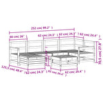 7 Piece Garden Sofa Set White Solid Wood Pine 3250941