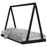 Kids Bed Frame Black 90x190 cm Solid Wood Pine 834533