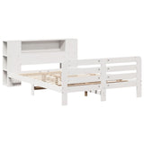 Bed Frame without Mattress White 140x190 cm Solid Wood Pine 3309900