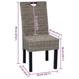 Dining Chair 2 pcs Kubu Rattan Mango Wood 243638
