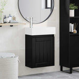 Bathroom Vanity Unit with Tap Black 45.5 x 25.5 x 84 cm 889482