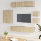 8 Piece TV Cabinet Set Sonoma Oak Engineered Wood 3114488