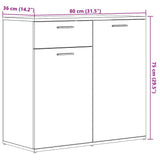 Sideboard Old Wood 80x36x75 cm Engineered Wood 856006