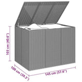 Garden Cushion Box PE Rattan 145x100x103 cm Black 317229