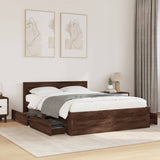 Bed Frame with Headboard without Mattress Brown Oak 120x190 cm Small Double 3295610